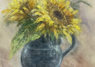 Sunflowers For Ukraine by Molly Cooley, pastel accepted into the Spirit of Pastel 2022 show