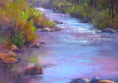 Crimson Morning 2 by Janis Ellison, pastel accepted into the Spirit of Pastel 2022 show