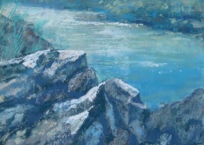 Turquoise Ridge by Janis Ellison, pastel accepted into the Spirit of Pastel 2022 show