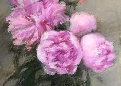 Peonies by Tatiana Makht, pastel accepted into the Spirit of Pastel 2022 show