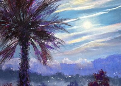 Full Moon Palm by Clark Mitchell, pastel accepted into the Spirit of Pastel 2022 show