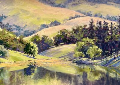 Vineyard Pond by Clark Mitchell, pastel accepted into the Spirit of Pastel 2022 show
