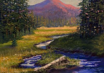 Summit Creek In Grant County, Oregon by Barbara Parker, pastel accepted into the Spirit of Pastel 2022 show