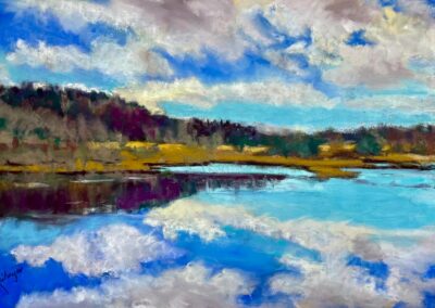 Sitka Sedge Reflections by Stephanie Reitmajer, pastel accepted into the Spirit of Pastel 2022 show