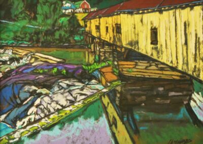 Bath Covered Bridge, New Hampshire by Lewis Williams, pastel accepted into the Spirit of Pastel 2022 show