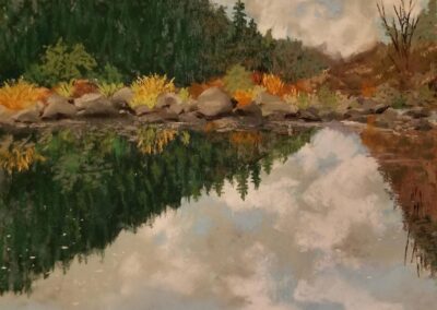 Drifting on the Rogue, pastel painting by Lauren Campbell