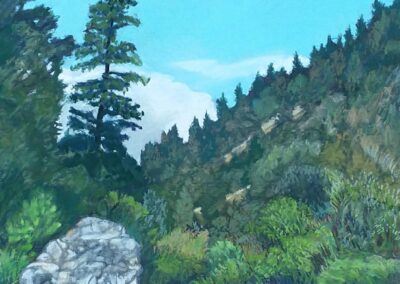 North Fork of the Trinity River, pastel painting by Debbie Olson