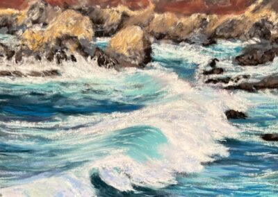 Rolling Wave, pastel painting by Marti Walker
