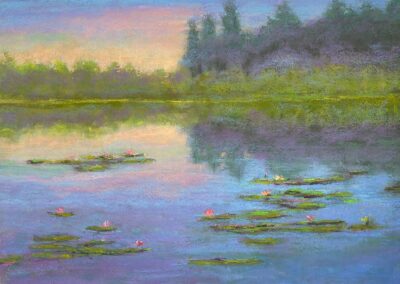 Twilit Lilies, pastel painting by Jan Carlton