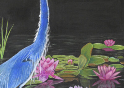 Night Fishing, 14 x 11 soft pastel painting by Avery Anderson