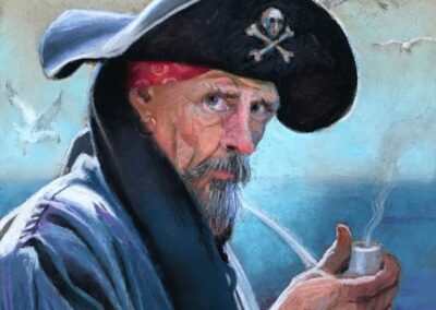 The Chilling Gaze, 12 x 12 soft pastel painting by Gerald Boyd