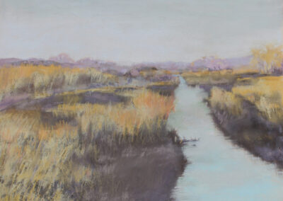Sky River II, 9 x 12 soft pastel painting by Pamela Brocato