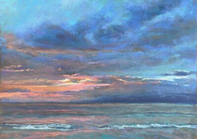 Maui Sunset, 12 x 16 soft pastel painting by Janice Carlton
