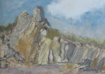 Low Tide At Harris Beach, 9 x 12 soft pastel painting by Linda Evans