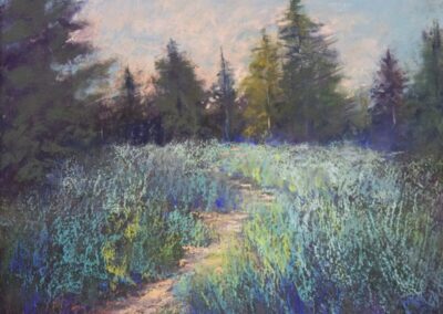 Dusk In The Sage, 12 x 12 soft pastel painting by Patti Hagan