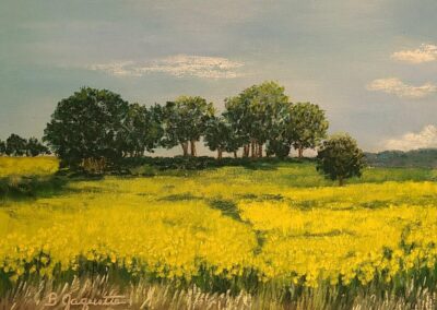 Mustard Seed Glory, 9 x 12 soft pastel painting by Bobbie Jaquette