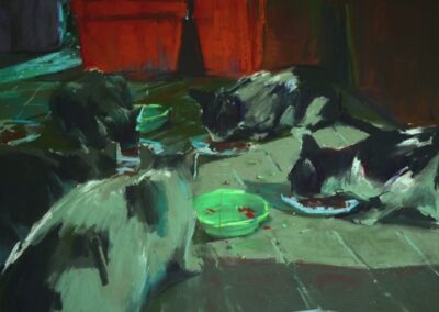 Raw Meat, 15 x 20 soft pastel painting by Yael Maimon