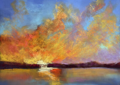 Color Soaked Sky, 12 x 16 soft pastel painting by Stephanie Reitmajer