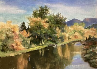 Up A Lazy River (S Umpqua), 9 x 10 soft pastel painting by Betty Stanfill