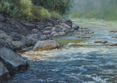 Marcia A Ballowe Blackfoot River Reflections Soft Pastel 18 x 12 NFS