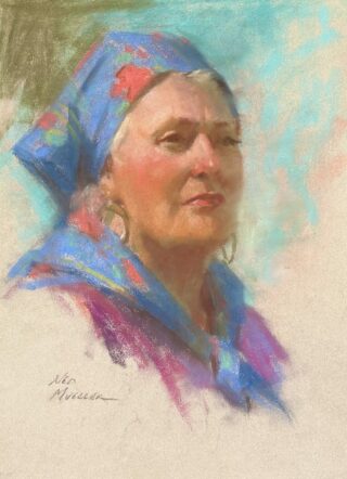 Established: Second Place Ned Mueller Norwegian Woman Soft Pastel 17 x 13 $1,200