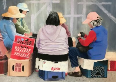 Anita Plaks Midday Card Game Pastel 16 x 20 NFS