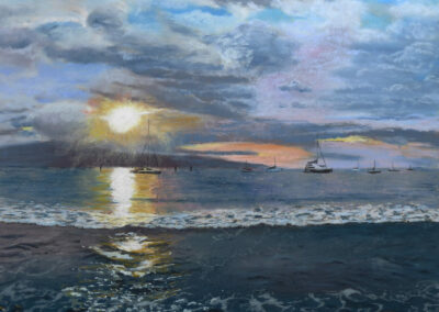 Dolores Saul From Lahaina to Lana ́i Soft Pastel 12 x 16 NFS