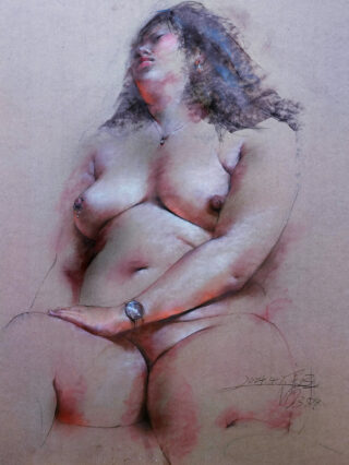 Emerging: First Place Liangfeng Wei Fat girl Soft Pastel 32 x 24 NFS