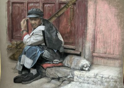 Yuchen Wu Temple Fair of Dragon King Soft Pastel 31.5 x 23.6 $10,000