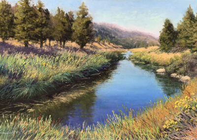 Gretha Lindwood, Signature MemberCrooked River Tranquility12 x 18 pastel painting of the Crooked River outside of Prineville, Oregon