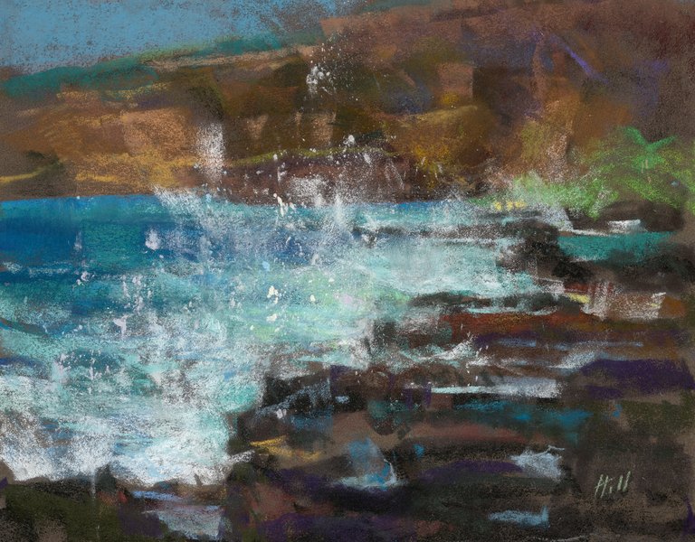 Steve Hill Workshop 2025 Steve Hill Pastel Workshop 2025 - image of his pastel painting of a seascape