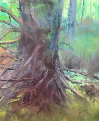2026 Spirit of Pastel (SOP) Fourth Biennial Open Juried Exhibition Award Winner - Emerging: Honorable Mention * Mysteries in the Bog, by Genie Aylor