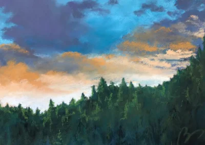 2026 Spirit of Pastel (SOP) Fourth Biennial Open Juried Exhibition Accepted Artist - Established: Northwest Sunset by Peggy Braeutigam