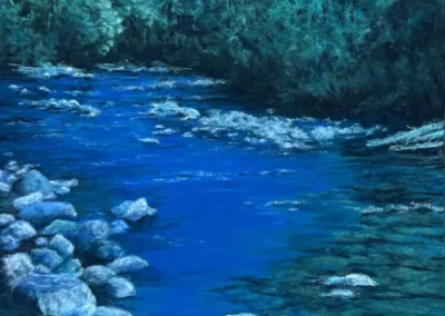 2026 Spirit of Pastel (SOP) Fourth Biennial Open Juried Exhibition Accepted Artist - Established: Moonlit Creek by Angela Bruskotter