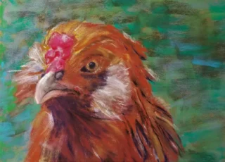 2026 Spirit of Pastel (SOP) Fourth Biennial Open Juried Exhibition Award Winner - Emerging: Third Place * Giving the Eye, by Elvina Christopherson