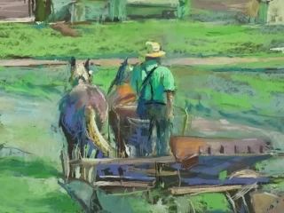 2026 Spirit of Pastel (SOP) Fourth Biennial Open Juried Exhibition Award Winner - Established: First Place * Spring Tilling, by Teresa DeSeve