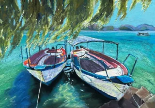 2026 Spirit of Pastel (SOP) Fourth Biennial Open Juried Exhibition Award Winner - Emerging: Best of Show * Good Times Await, by Lin Yu Chen