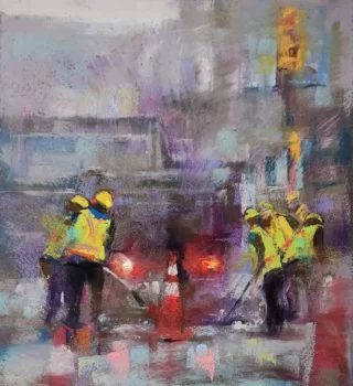 2026 Spirit of Pastel (SOP) Fourth Biennial Open Juried Exhibition Award Winner - Established: Third Place * Red Cone, by Andrew McDermott