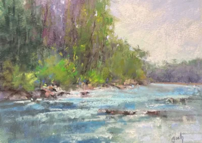 2026 Spirit of Pastel (SOP) Fourth Biennial Open Online Juried Exhibition Accepted Artist - Established: Relaxing On The River by Connie Y Noah