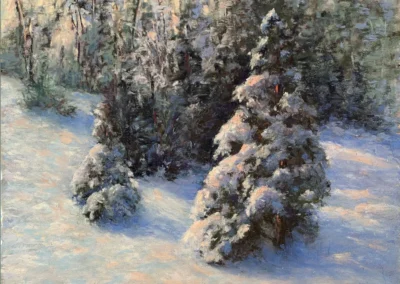 2026 Spirit of Pastel (SOP) Fourth Biennial Open Online Juried Exhibition Accepted Artist - Established: Afternoon Snow by Linda Roemisch